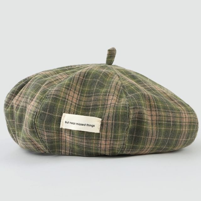 Plaid Applique Beret