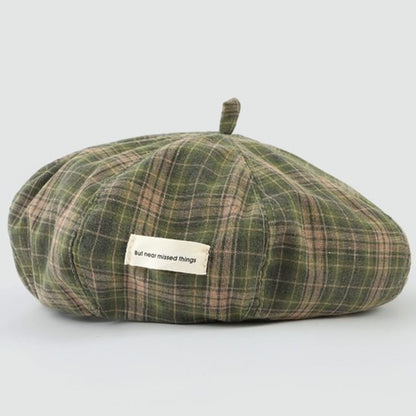 Plaid Applique Beret