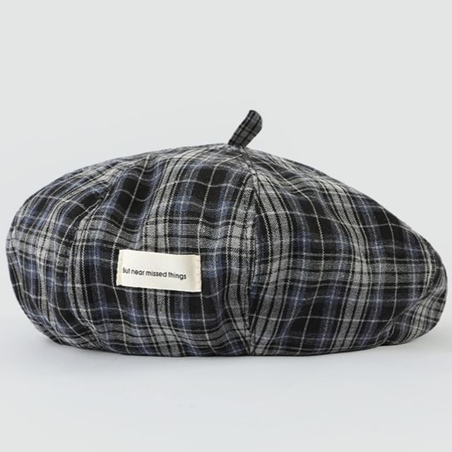 Plaid Applique Beret