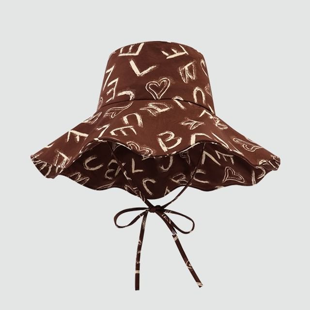 Lettering Print Boonie Hat