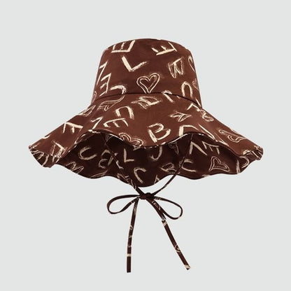 Lettering Print Boonie Hat