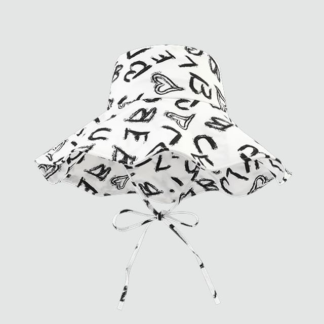 Lettering Print Boonie Hat