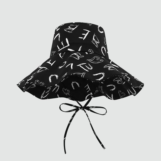 Lettering Print Boonie Hat