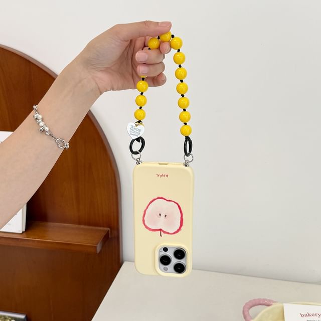 Printed Phone Case / Bead Phone Strap / Set