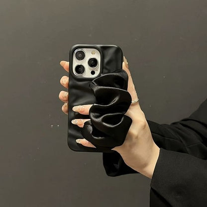 Plain Shirred Fabric Strap Phone Case