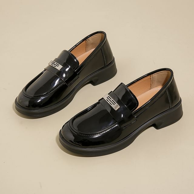 Platform Patent Leather Loafers