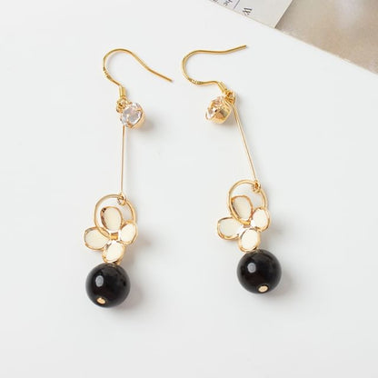 Flower Bead Drop Earring / Clip-On Earring