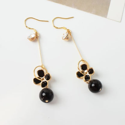 Flower Bead Drop Earring / Clip-On Earring