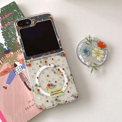 Floral Print Phone Case / Magnetic Suction / Set
