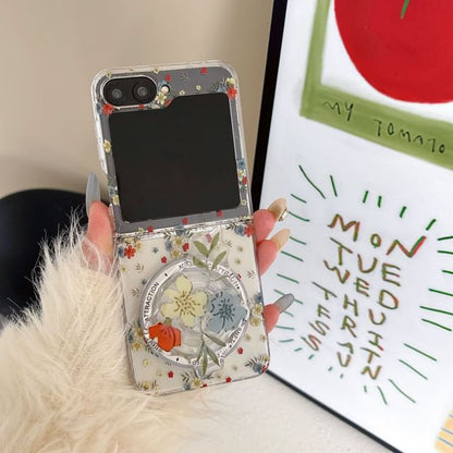 Floral Print Phone Case / Magnetic Suction / Set