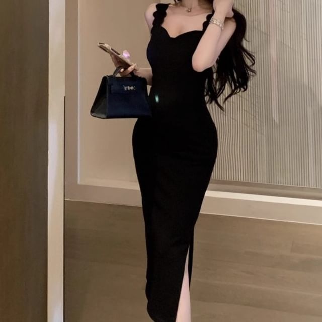 Sweetheart Neck Sheath Maxi Dress, Sleeveless