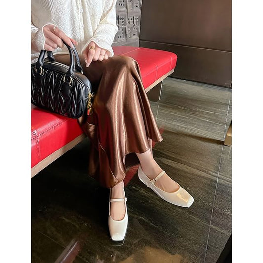 Square Toe Slingback Low Heel Sandals