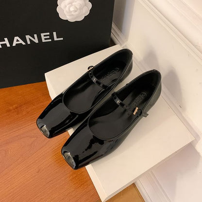 Square Toe Slingback Low Heel Sandals