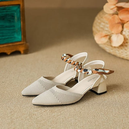 Pointed Chunky Heel Sandals