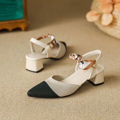 Pointed Chunky Heel Sandals