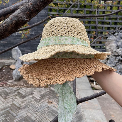 Floral Ribbon Straw Sun Hat