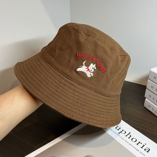 Embroidered Dog Bucket Hat