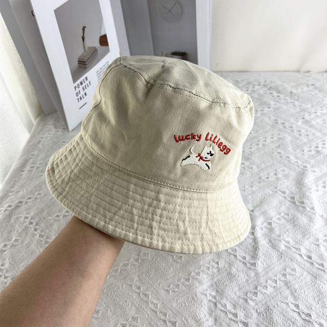 Embroidered Dog Bucket Hat