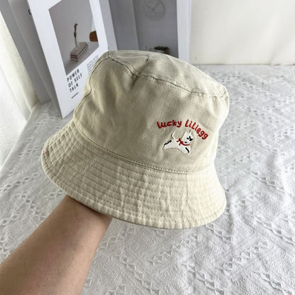 Embroidered Dog Bucket Hat