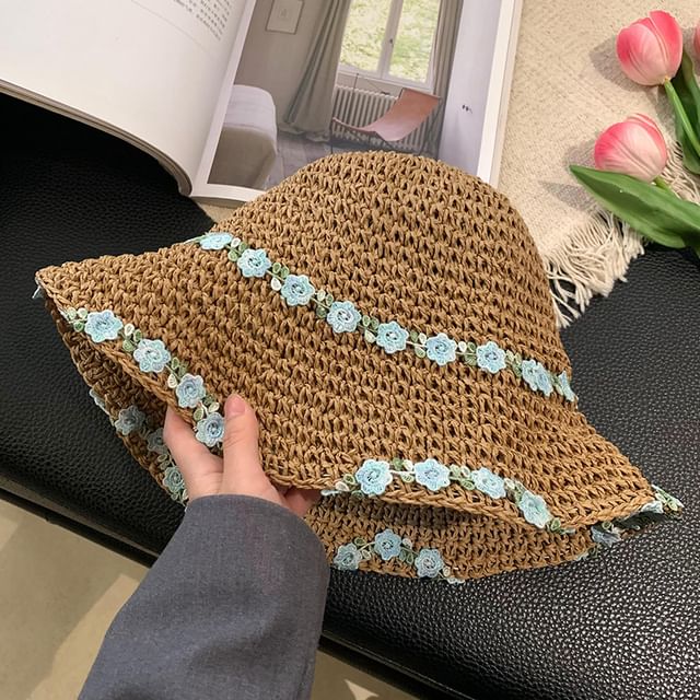 Floral Straw Sun Hat