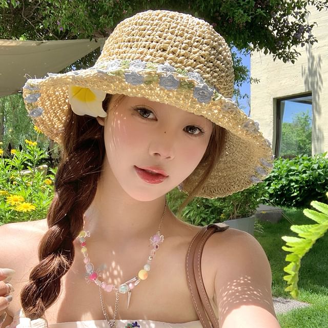 Floral Straw Sun Hat