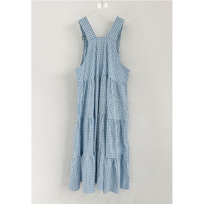 Gingham Maxi Dungaree Dress
