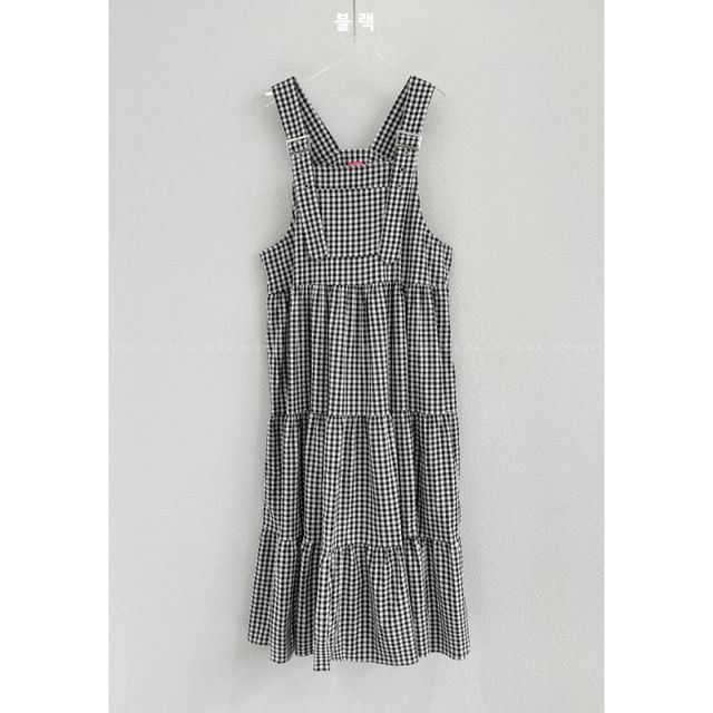 Gingham Maxi Dungaree Dress