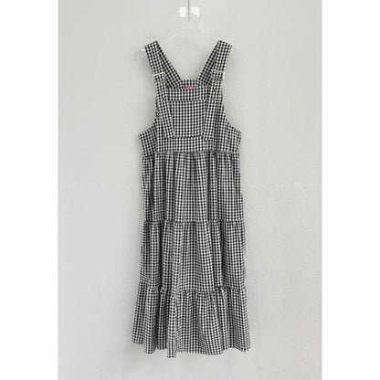 Gingham Maxi Dungaree Dress