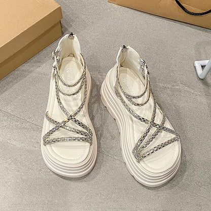 Platform Rhinestone Sandals