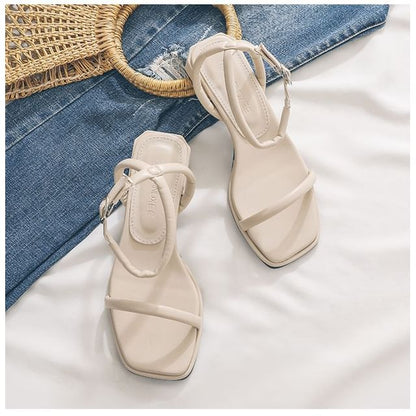 Ankle Strap Chunky Heel Sandals