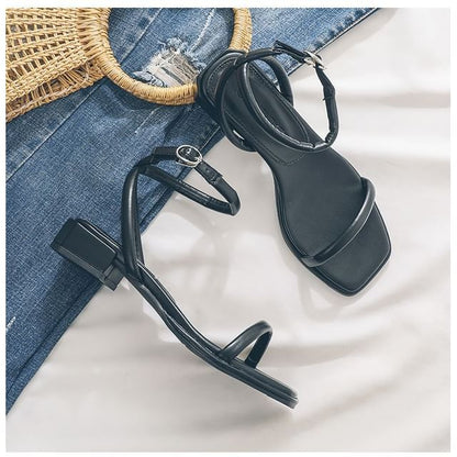 Ankle Strap Chunky Heel Sandals