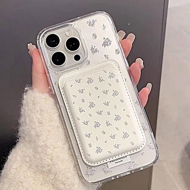 Floral Magnetic (Compatible with MagSafe) Phone Case / Card Holder / Set