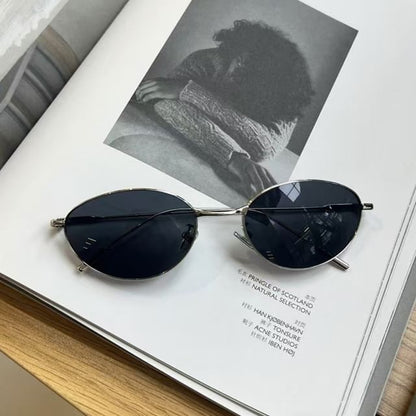Oval Metal Frame Sunglasses