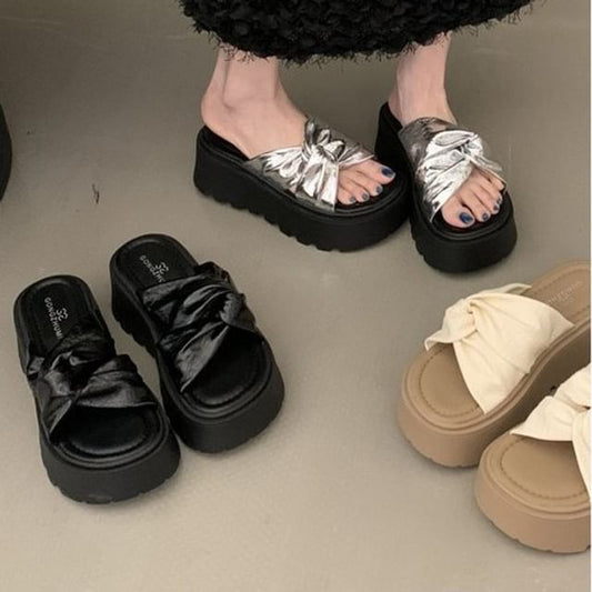Sandals Platform Twisted Slide