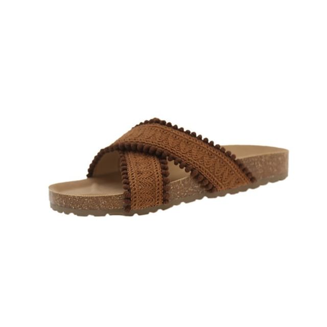 Strap Cross Sandals Knit