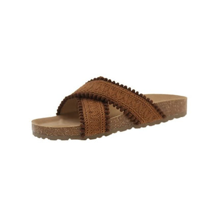 Strap Cross Sandals Knit