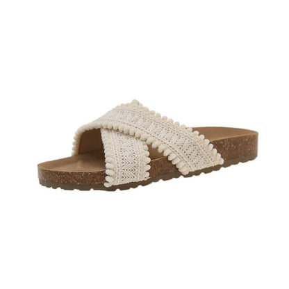 Strap Cross Sandals Knit