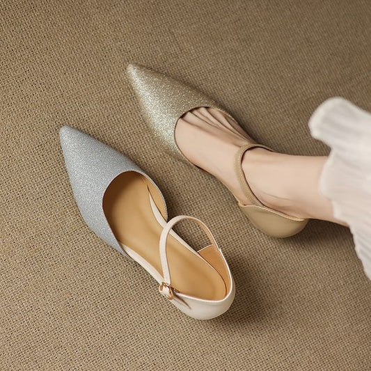 Glitter Low Heel Sandals