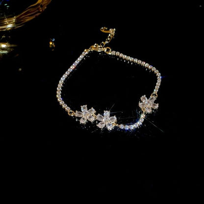 CZ Flower Tennis Bracelet