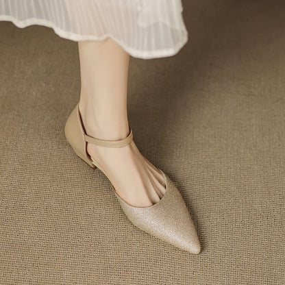 Glitter Low Heel Sandals