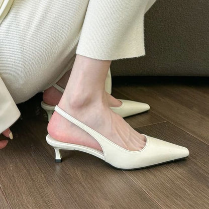 Mules Slingback Toe Kitten Heel Pointed