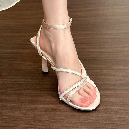 Ankle Strap Knot High Heel Sandals