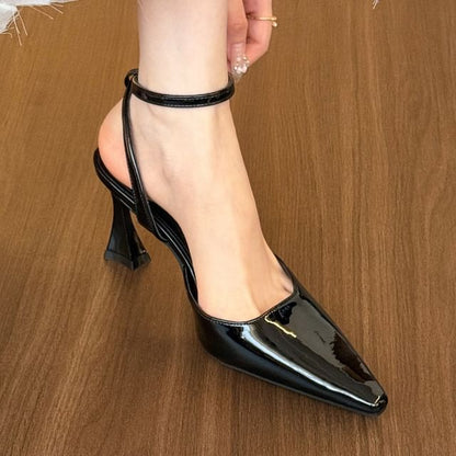 Pointed Toe Ankle Strap High Heel Sandals