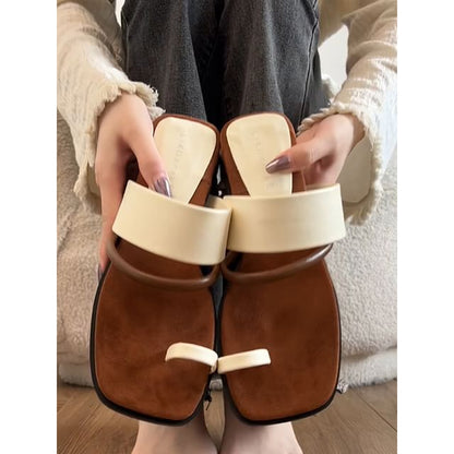 Toe Loop Slide Sandals