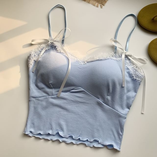Lace-Trimmed Camisole with Spaghetti Straps