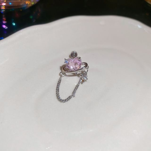 Heart Chain Stud Earring