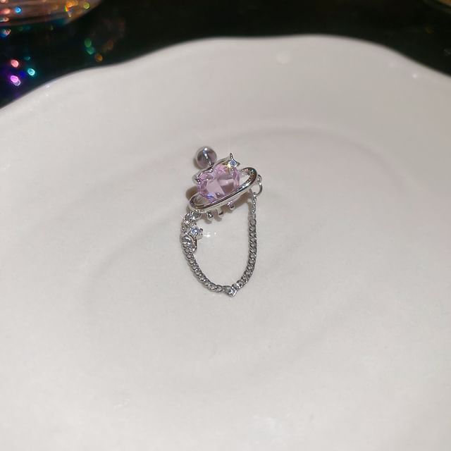 Heart Chain Stud Earring