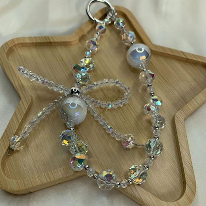 Wrist Phone Crystal Strap Faux Beaded Bow