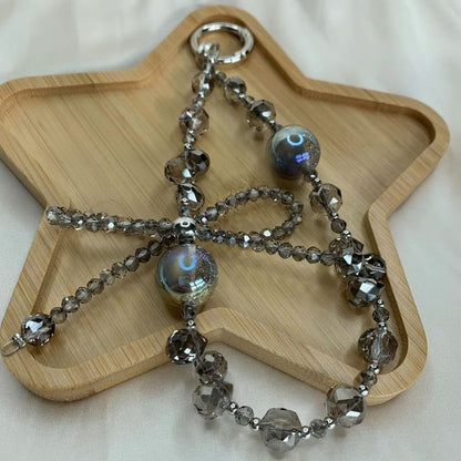 Wrist Phone Crystal Strap Faux Beaded Bow