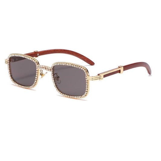 Rhinestone Square Frame Sunglasses